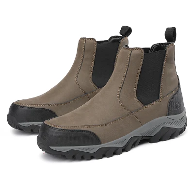 Bota de cuero de construcción industrial Fabricante mayorista OEM certificado Zapatos de trabajo de seguridad para hombres trabajadores con punta de acero