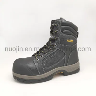 Botas de seguridad de cuero genuino para trabajo pesado, zapatos de seguridad con punta de acero para hombre, zapatos de trabajo resistentes a la abrasión